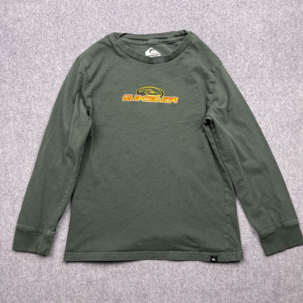 quiksilver‎ dragon graphic t-shirt green cotton youth small